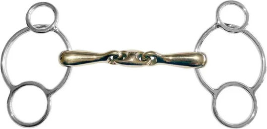 Produktbild von Zaldi BBI Gebiss für Pferde doppelt gebrochen aus Edelstahl in Silber