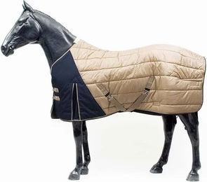 Produktbild von Zaldi Bicolor Stalldecke für Pferde wasserdicht aus Polyester Blau Beige Größe M