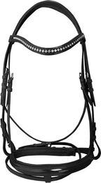 Produktbild von Zaldi Crystal Reittrense aus Leder für Vollblut Pferde in Schwarz