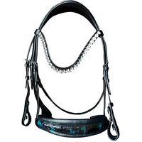 Produktbild von Zaldi Doppeltes Zügelreitband aus Leder für Pferde in Schwarz Blau oder Grün