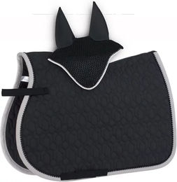 Zaldi Dressurpad mit Ohrenhaube aus Bambus für Pferde in Grau oder Schwarz – Bild 1 von 1