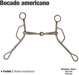 Zaldi Gag Bit Gebiss für amerikanische Pferde aus Edelstahl in Silber 16,5 cm – Bild 1 von 1