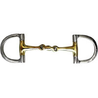 Produktbild von Zaldi Gebiss D-Bit Mors mit 2 Ringen aus Edelstahl in Gold für Pferde BBI-5114