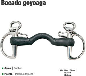 Zaldi Goyoaga 21102R Gummibitringe für Pferde in Schwarz und Silber – Bild 1 von 1