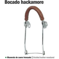 Produktbild von Zaldi Leder-Hackamore für Pferde in Braun mit Silberbeschlag