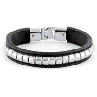 Produktbild von Zaldi Lederarmband Unisex Schwarz Silber Braun Gold 20 x 1,2 cm