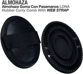 Zaldi Lona Gummistriegel für Pferde in Schwarz – Bild 1 von 1