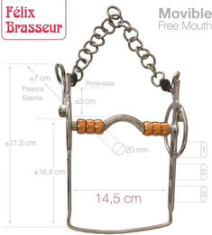 Zaldi Mobiler Pferdemaulkorb Silber Felix Brasseur FB21212121-56W/B – Bild 1 von 1