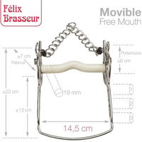 Produktbild von Zaldi Mobiler Pferdemaulkorb Silber Felix Brasseur FB2121231-56W/B