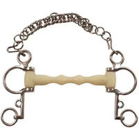 Produktbild von Zaldi Pferdezügel mit Kette aus Edelstahl in Silber und Weiß HB-2451