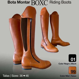 Zaldi Reitstiefel aus Leder Unisex Schwarz Braun – Bild 1 von 1