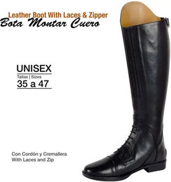 Zaldi Reitstiefel EFL162 aus Leder in Schwarz Unisex – Bild 1 von 1