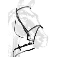 Produktbild von Zaldi Reitstrang mit Gummizügel aus Leder für Ponys in Schwarz oder Weiß