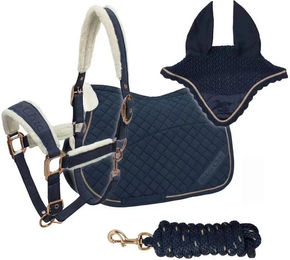 Zaldi Retro Chic Pferdeset mit Halfter, Longe, Sattel und Mütze – Bild 1 von 1