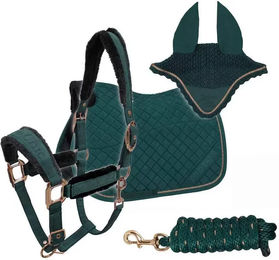 Zaldi Retro Chic Pferdeset mit Halfter, Longe, Sattel und Mütze – Bild 1 von 1