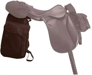 Produktbild von Zaldi Satteltasche hinten aus Nylon für Pferde in Schwarz und Braun