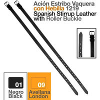 Produktbild von Zaldi Vaquera Schnallenrippen aus Leder in Schwarz