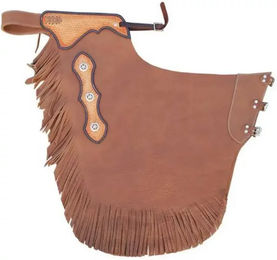 Zaldi Western Chaps aus Leder mit Fransen in Braun Unisex – Bild 1 von 1