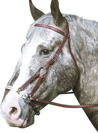 Produktbild von Zaldi Western Sidepull Reittrense für Pferde aus Leder in Braun