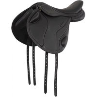 Produktbild von Zarlino Equitation Monoflap-Springsattel für Pferde mit Gullet Swap System aus Leder in Schwarz 17,0 inch
