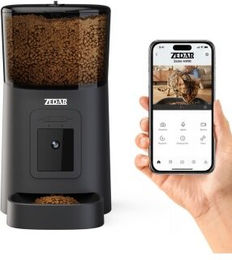 Zedar Futterautomat A900 für Katzen und Hunde mit Kamera, Edelstahlnapf und App-Steuerung, 6 Liter Fassungsvermögen – Bild 1 von 3