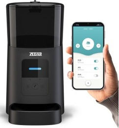 Zedar Futterautomat für Katzen und Hunde mit App-Steuerung und Edelstahlnapf Schwarz – Bild 1 von 13