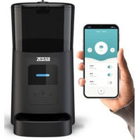 Produktbild von Zedar Futterautomat für Katzen und Hunde mit App-Steuerung und Edelstahlnapf Schwarz