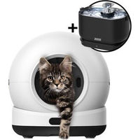 Produktbild von Zedar Set aus selbstreinigender Katzentoilette K1200 PRO und kabellosem 2.5L Trinkbrunnen WF600 in Weiß