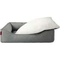 Produktbild von Zedelmaier Hundebett für Hunde und Katzen aus Stoff in Grau, wasserdicht und kratzfest, ergonomisches Hundekissen für erwachsene Tiere
