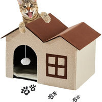 Produktbild von Zedelmaier Katzenhöhle aus Plüsch in Beige mit Spielball und abnehmbarem Waschbarem Kissen