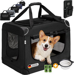 Zedelmaier Tiertransporttasche faltbare Transportbox für Hunde und Katzen aus wasserfestem Oxford-Gewebe inkl. Napf und Beuteln – Bild 1 von 5