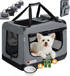 Zedelmaier Tiertransporttasche faltbare Transportbox für Hunde und Katzen aus wasserfestem Oxford-Gewebe inkl. Napf und Beuteln – Bild 1 von 5