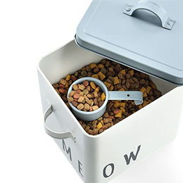 Zeller Meow Futternapf aus Metall in Weiß/Blau – Bild 1 von 6