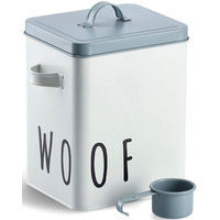Produktbild von Zeller Woof Futterdose aus Metall für Hundefutter weiß/blau
