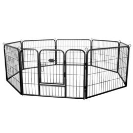 Zelsius Rocky Welpenauslauf aus Metall faltbarer Laufstall für Hund Katze und Kaninchen Grau – Bild 1 von 8