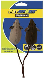 Zen-Kat Earth Mice 2er Pack Plüschmäuse aus Baumwolle mit Catnip in Braun – Bild 1 von 1