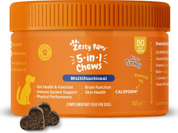 Zesty Paws 5-in-1 Funktionssnack Kautabletten Truthahn für Welpen zur Unterstützung von Haut, Fell, Immunsystem und Verdauung – Bild 1 von 1