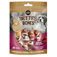 Produktbild von Zeus BetterBones Kauknochen für Hunde mit Ente und Huhn sowie Cranberry 9 Stück