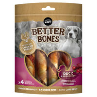 Produktbild von Zeus BetterBones weiche Kausnacks für Hunde mit Ente und Huhn 4er Pack - 4 x 12,5 cm