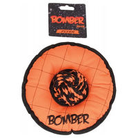 Produktbild von Zeus Bomber Flyer Nylon Diskus mit Tau und Knoten Hundespielzeug Orange 20cm - 20 cm