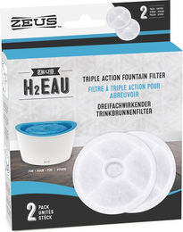 Produktbild von Zeus Cascade Trinkbrunnen Edelstahl mit H2EAU Triple Action Ersatzfiltern 2 Stück - 6 l