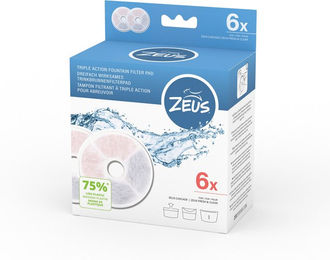 Produktbild von Zeus Cascade Trinkbrunnen Edelstahl mit Triple Action Filtern 6 Stück - 6 l