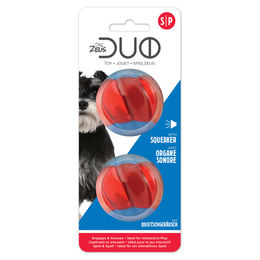 Zeus Duo Ball mit Quietscher Hundespielzeug 2er-Pack klein bunt - 2 x 5 cm – Bild 1 von 3