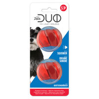 Produktbild von Zeus Duo Ball mit Quietscher Hundespielzeug 2er-Pack klein bunt - 2 x 5 cm