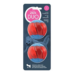 Zeus Duo-Bälle mit LED interaktives Hundespielzeug groß in Blau und Rot – Bild 1 von 3