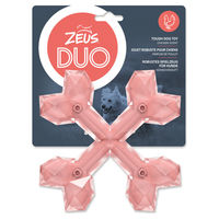 Produktbild von Zeus Duo Kauspielzeug Kreuz aus Gummi mit Hühnchenduft in Koralle - 1 Stk.