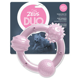 Zeus Duo Tri-Ring Kauspielzeug aus TPR mit Kokosduft in Flieder und Rosa - 1 Stk. – Bild 1 von 6
