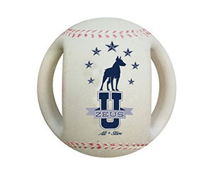 Zeus Hundespielzeug Varsity Baseball aus Naturkautschuk 11,5 cm Beige Weiß - 11,5 cm – Bild 1 von 2