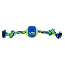 Produktbild von Zeus K9 Fitness Seil mit Knoten und Tennisball aus Nylon für Hunde in Bunt