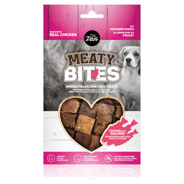 Produktbild von Zeus Meaty Bites Kausnack für Hunde mit Hühnerfleisch und Lachs getreidefrei und glutenfrei 150 g